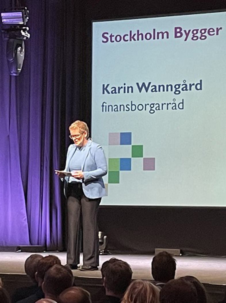Finansborgarråd Karin Wanngård på dialogmötet den 27 november 2025